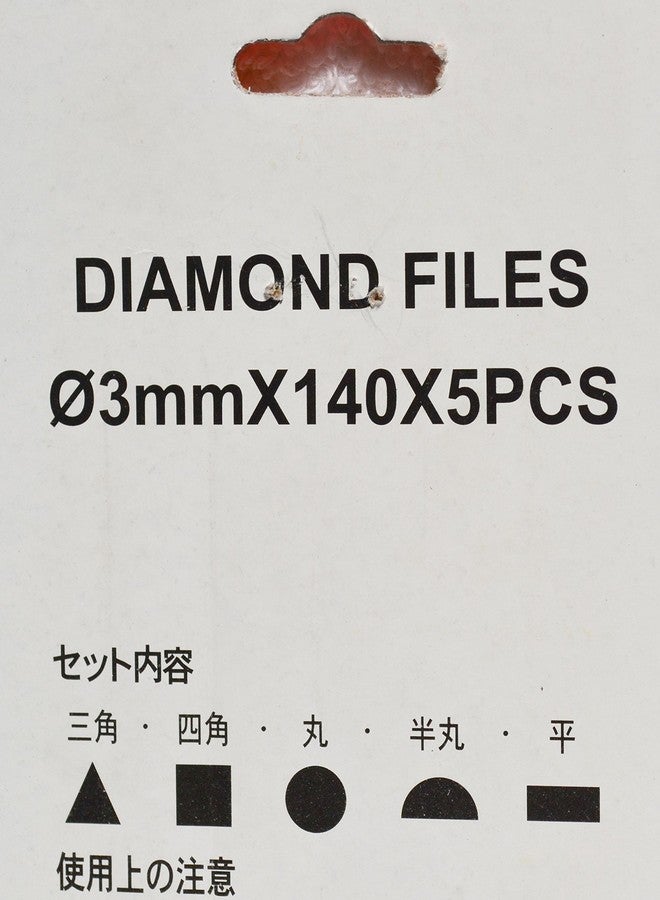 Thermo Diamond Files Set (Set of 5) Triangle/Square/Round/Half-Round/Flat for Jewelers/Diamond/Glass/Crafts - Image 5